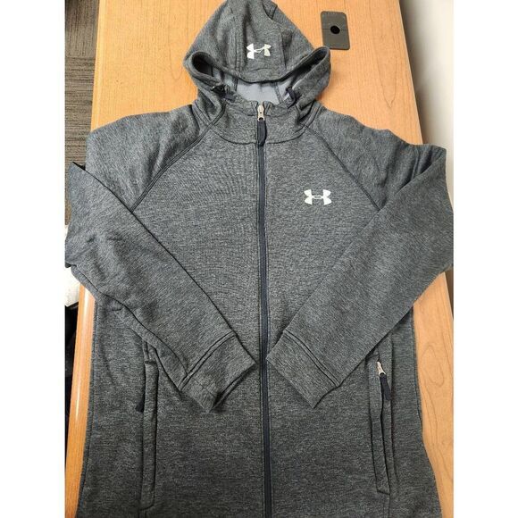 Under Armour Tops - Under Armor Medium fitted grey and black full zip hoodie jacket